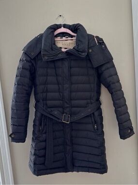 Burberry Black Quilted Belted Puffer Coat
